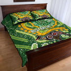 Australia Darts Quilt Bed Set Aboriginal Dot Art Boomerang Indigenous Style Graphic
