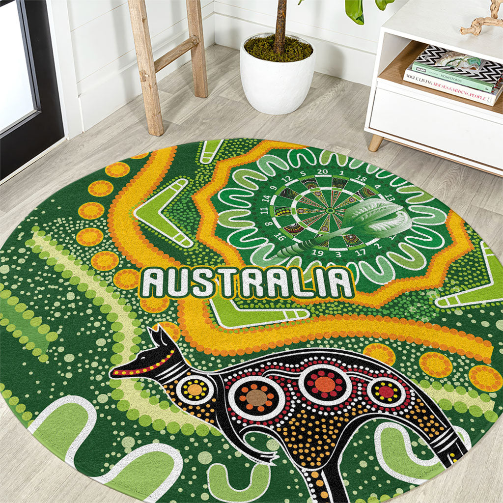 Australia Darts Round Carpet Aboriginal Dot Art Boomerang Indigenous Style Graphic