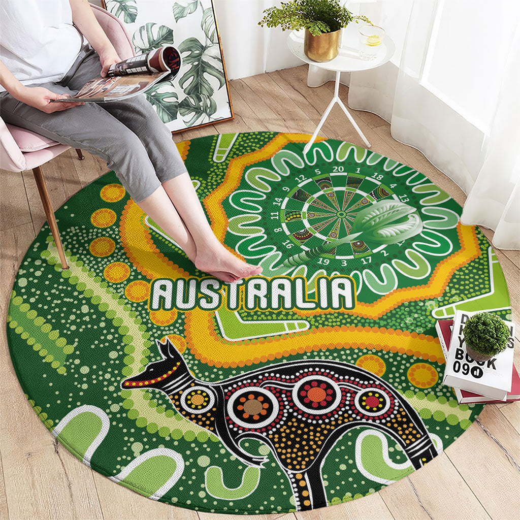 Australia Darts Round Carpet Aboriginal Dot Art Boomerang Indigenous Style Graphic
