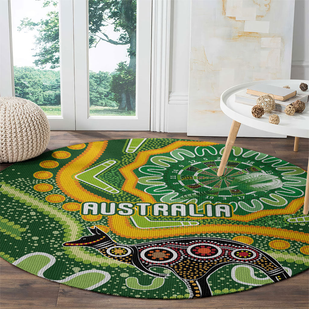 Australia Darts Round Carpet Aboriginal Dot Art Boomerang Indigenous Style Graphic
