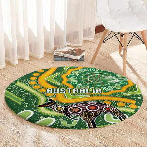 Australia Darts Round Carpet Aboriginal Dot Art Boomerang Indigenous Style Graphic