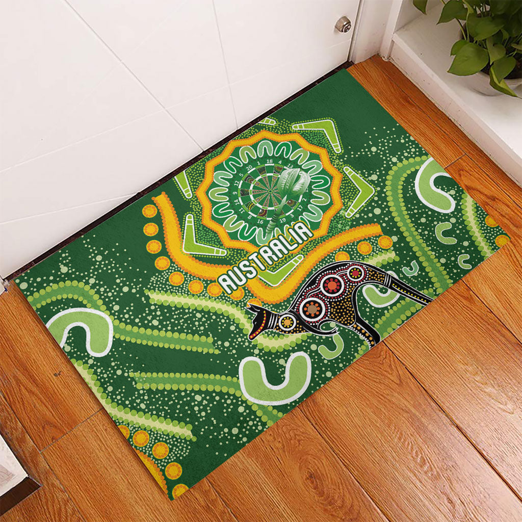 Australia Darts Rubber Doormat Aboriginal Dot Art Boomerang Indigenous Style Graphic