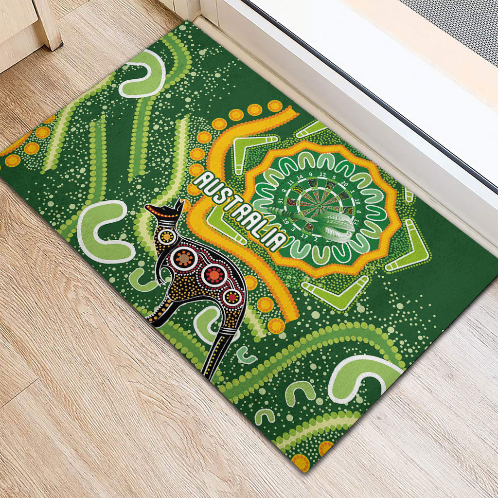 Australia Darts Rubber Doormat Aboriginal Dot Art Boomerang Indigenous Style Graphic