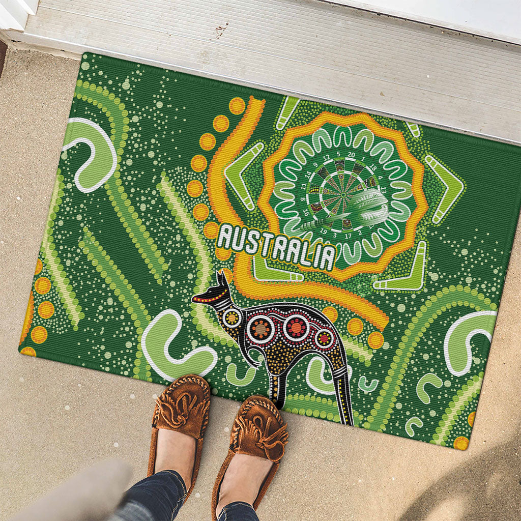 Australia Darts Rubber Doormat Aboriginal Dot Art Boomerang Indigenous Style Graphic
