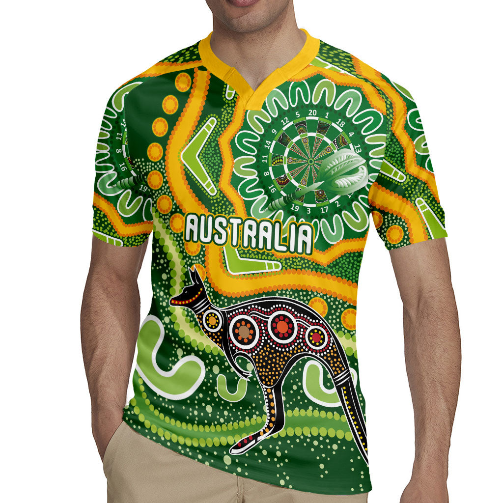 Australia Darts Personalised Rugby Jersey Aboriginal Dot Art Boomerang Indigenous Style Graphic