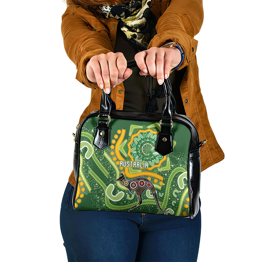 Australia Darts Shoulder Handbag Aboriginal Dot Art Boomerang Indigenous Style Graphic