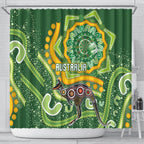 Australia Darts Shower Curtain Aboriginal Dot Art Boomerang Indigenous Style Graphic