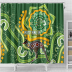 Australia Darts Shower Curtain Aboriginal Dot Art Boomerang Indigenous Style Graphic