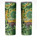Australia Darts Personalised Skinny Tumbler Aboriginal Dot Art Boomerang Indigenous Style Graphic