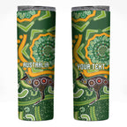 Australia Darts Personalised Skinny Tumbler Aboriginal Dot Art Boomerang Indigenous Style Graphic