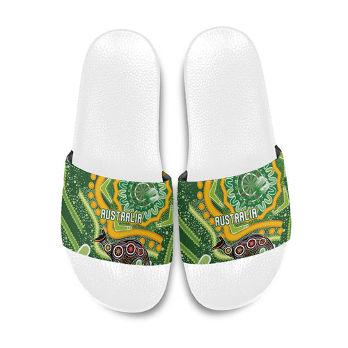 Australia Darts Slide Sandals Aboriginal Dot Art Boomerang Indigenous Style Graphic
