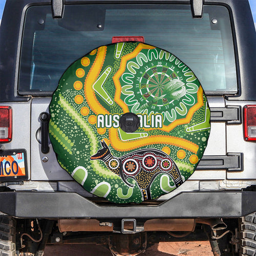Australia Darts Spare Tire Cover Aboriginal Dot Art Boomerang Indigenous Style Graphic