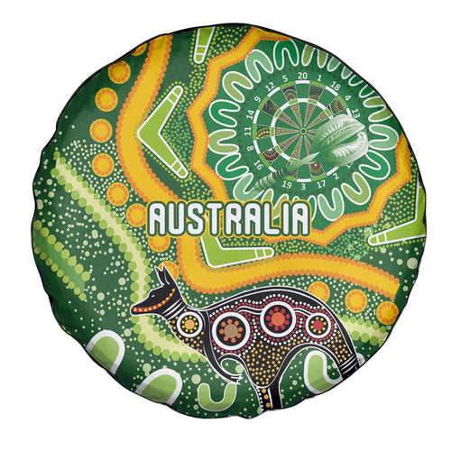 Australia Darts Spare Tire Cover Aboriginal Dot Art Boomerang Indigenous Style Graphic