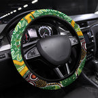Australia Darts Steering Wheel Cover Aboriginal Dot Art Boomerang Indigenous Style Graphic