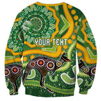 Australia Darts Personalised Sweatshirt Aboriginal Dot Art Boomerang Indigenous Style Graphic