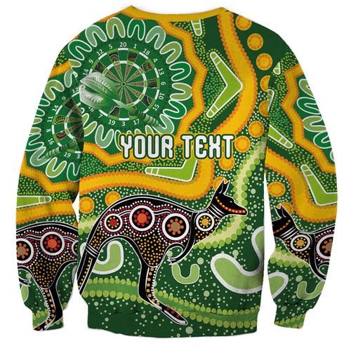 Australia Darts Personalised Sweatshirt Aboriginal Dot Art Boomerang Indigenous Style Graphic