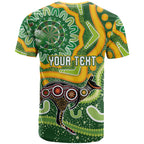 Australia Darts Personalised T Shirt Aboriginal Dot Art Boomerang Indigenous Style Graphic