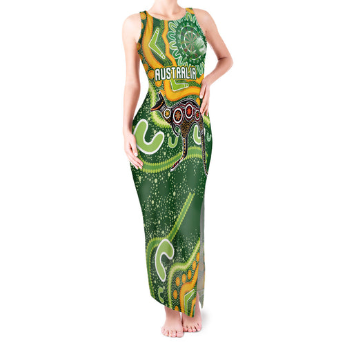 Australia Darts Personalised Tank Maxi Dress Aboriginal Dot Art Boomerang Indigenous Style Graphic