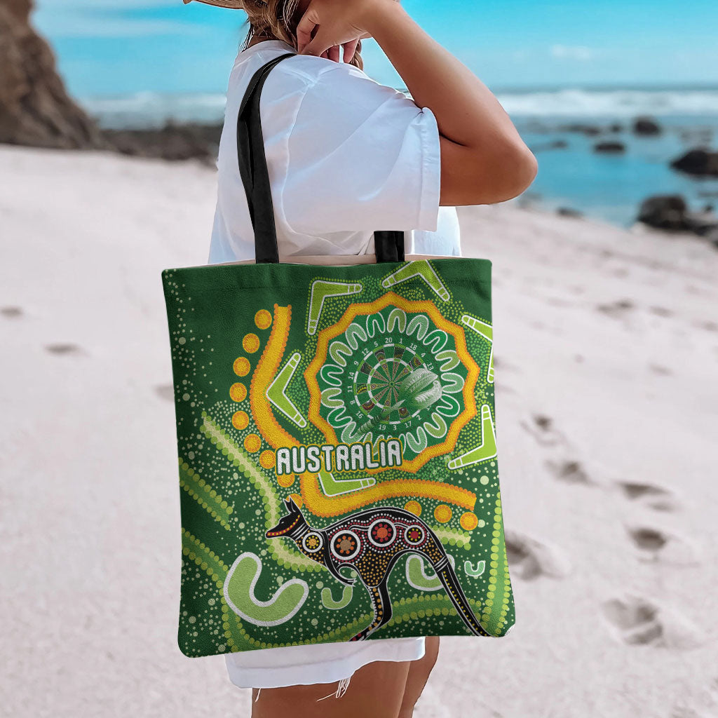 Australia Darts Tote Bag Aboriginal Dot Art Boomerang Indigenous Style Graphic
