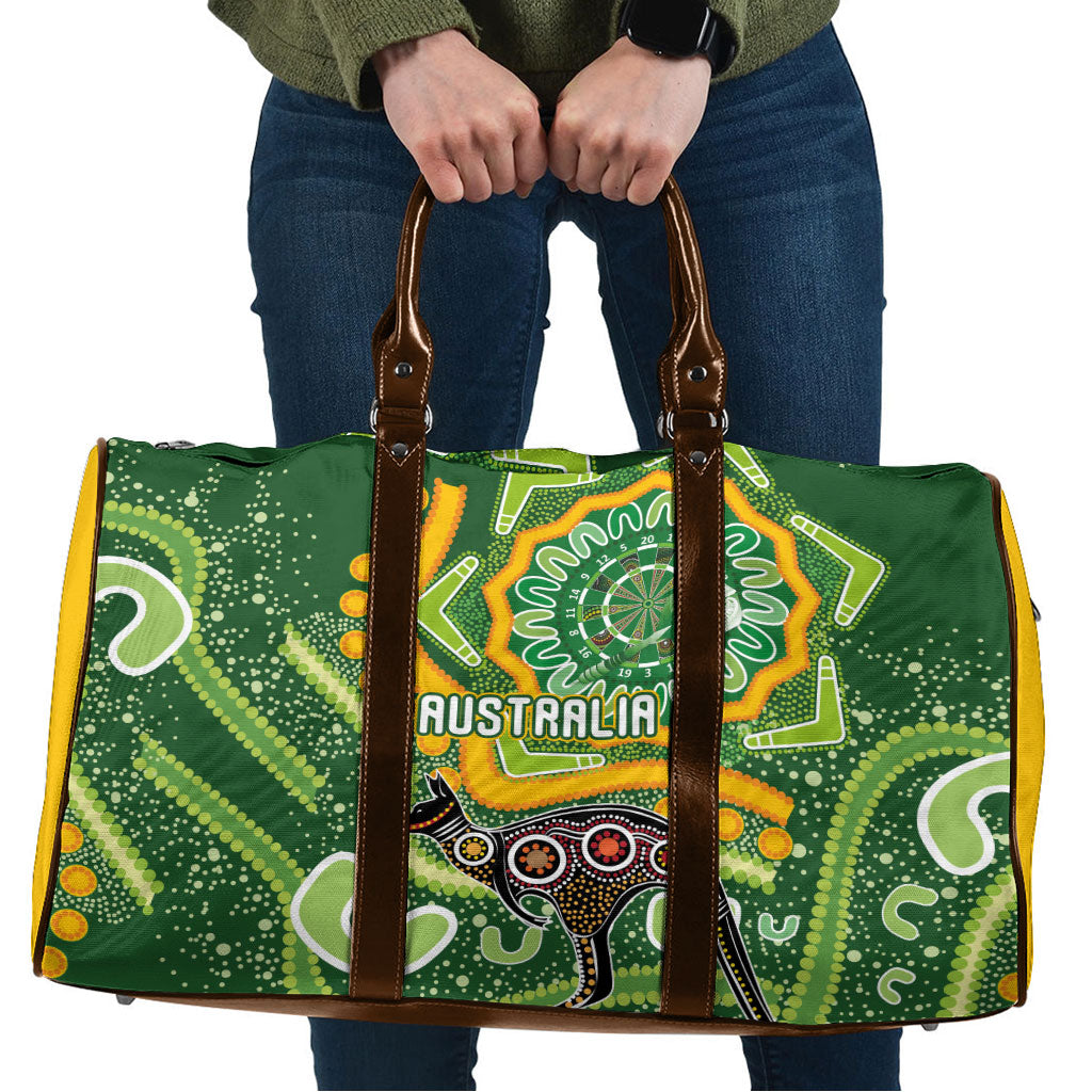 Australia Darts Travel Bag Aboriginal Dot Art Boomerang Indigenous Style Graphic