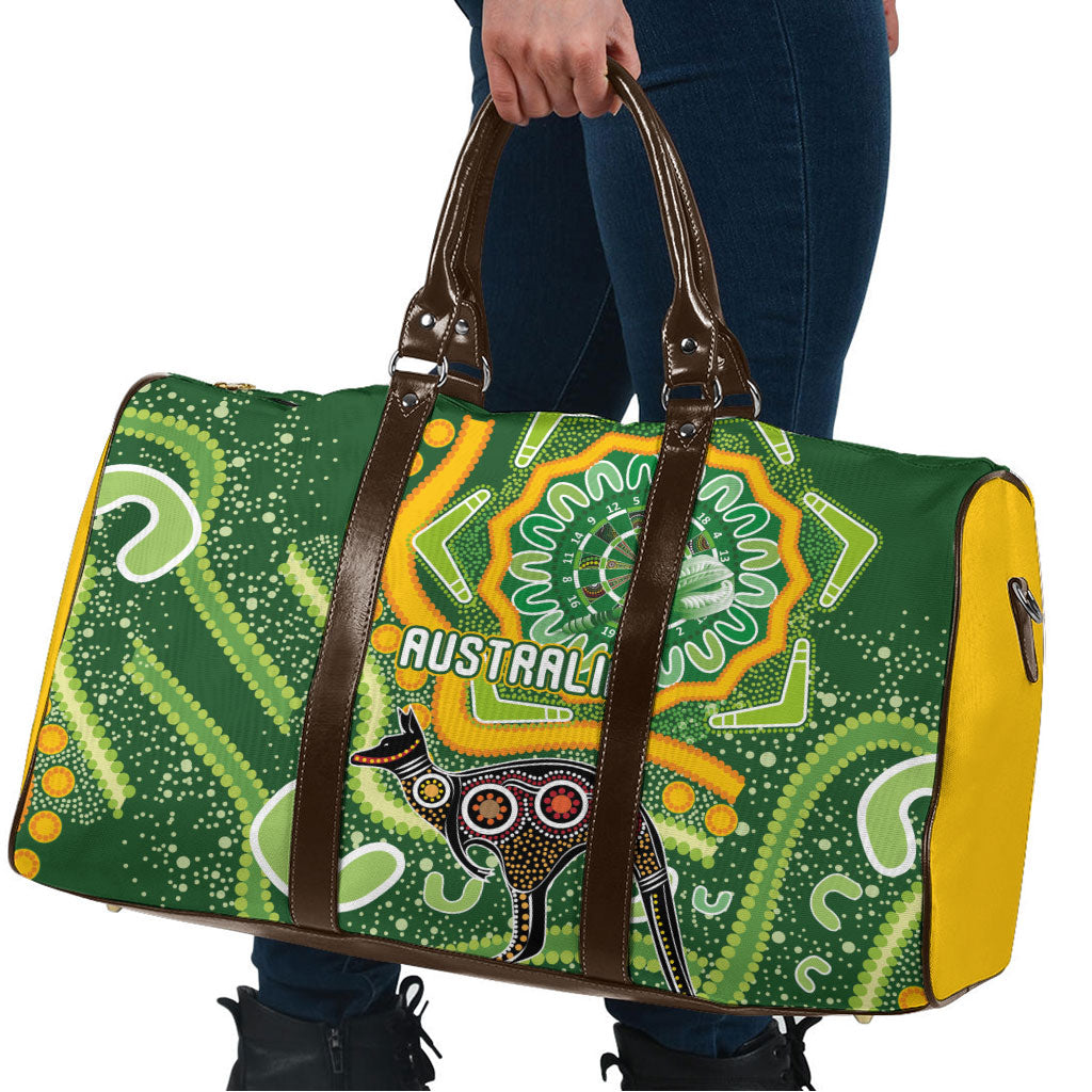 Australia Darts Travel Bag Aboriginal Dot Art Boomerang Indigenous Style Graphic