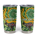 Australia Darts Personalised Tumbler Cup Aboriginal Dot Art Boomerang Indigenous Style Graphic