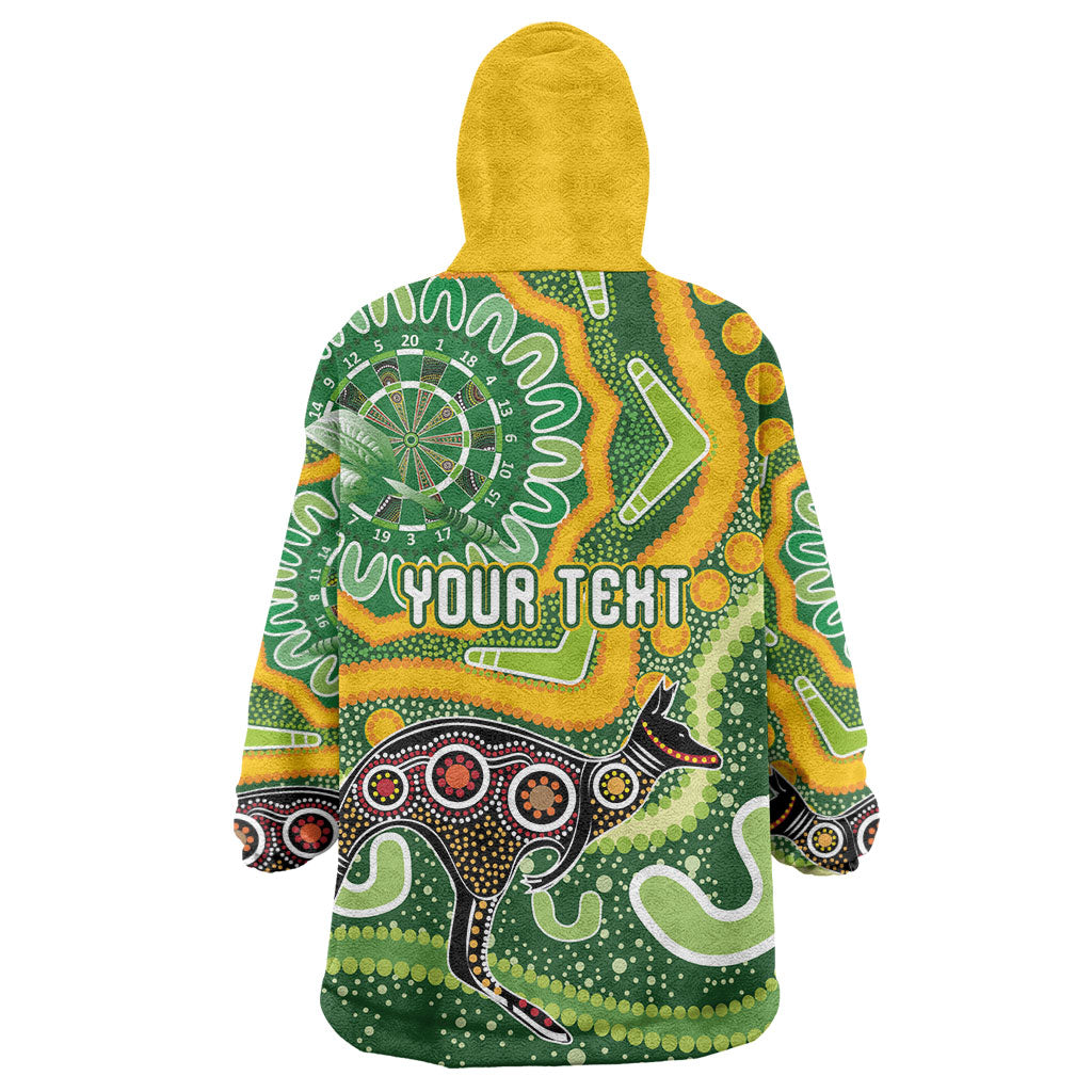 Australia Darts Personalised Wearable Blanket Hoodie Aboriginal Dot Art Boomerang Indigenous Style Graphic