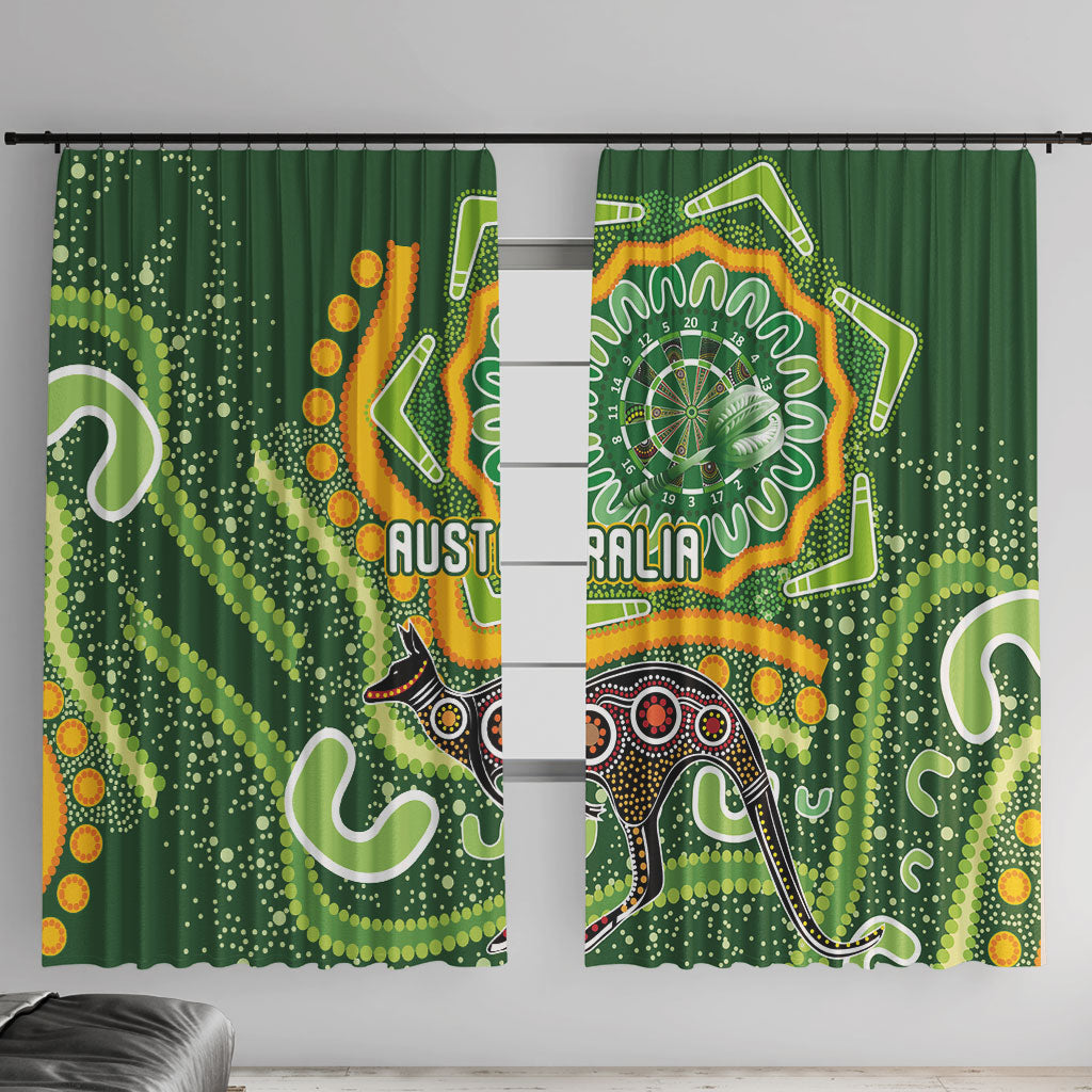 Australia Darts Window Curtain Aboriginal Dot Art Boomerang Indigenous Style Graphic