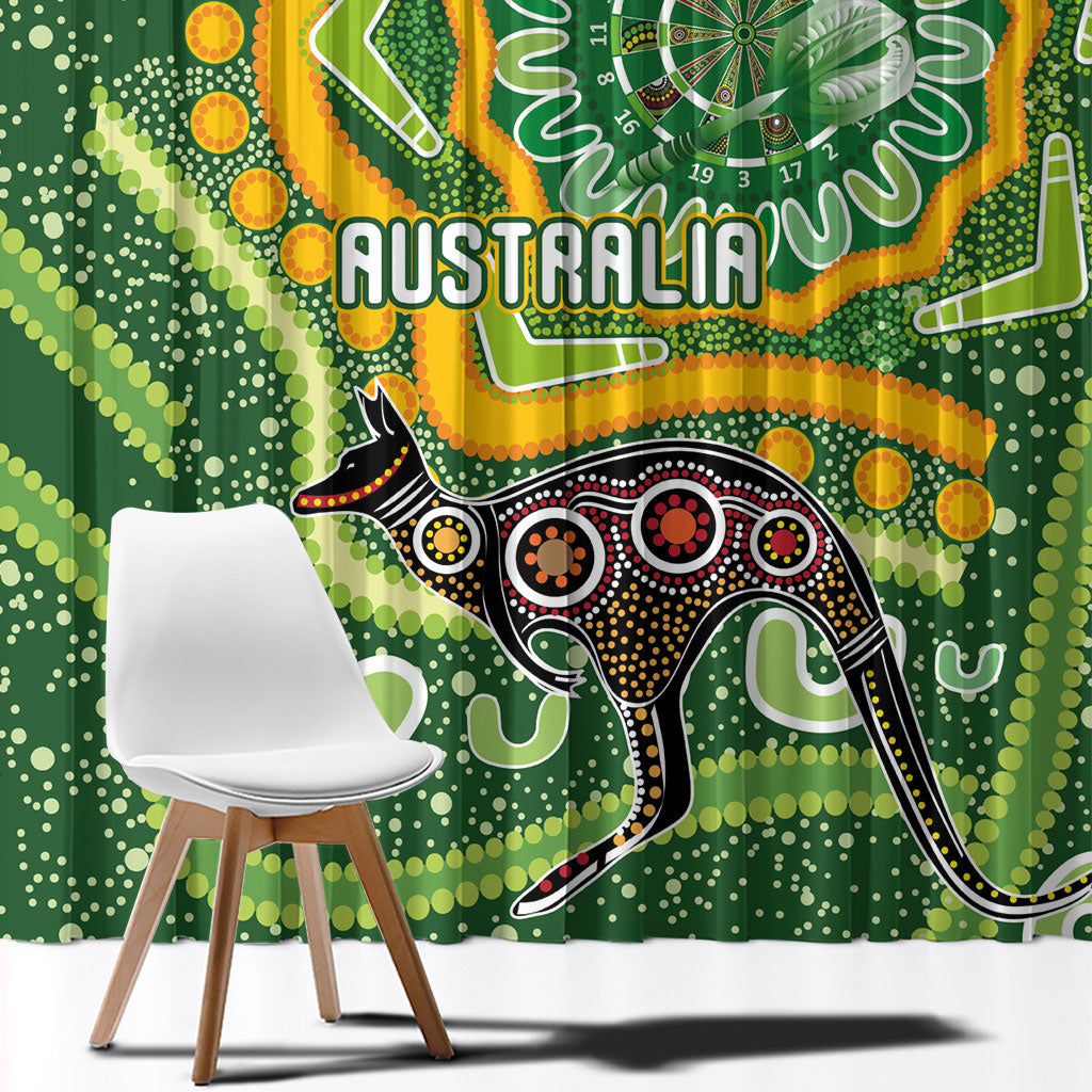 Australia Darts Window Curtain Aboriginal Dot Art Boomerang Indigenous Style Graphic