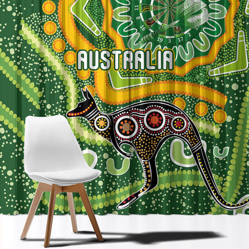 Australia Darts Window Curtain Aboriginal Dot Art Boomerang Indigenous Style Graphic