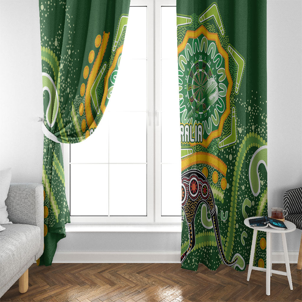 Australia Darts Window Curtain Aboriginal Dot Art Boomerang Indigenous Style Graphic