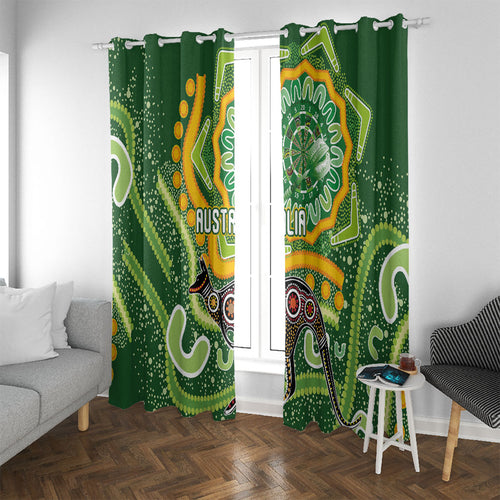 Australia Darts Window Curtain Aboriginal Dot Art Boomerang Indigenous Style Graphic