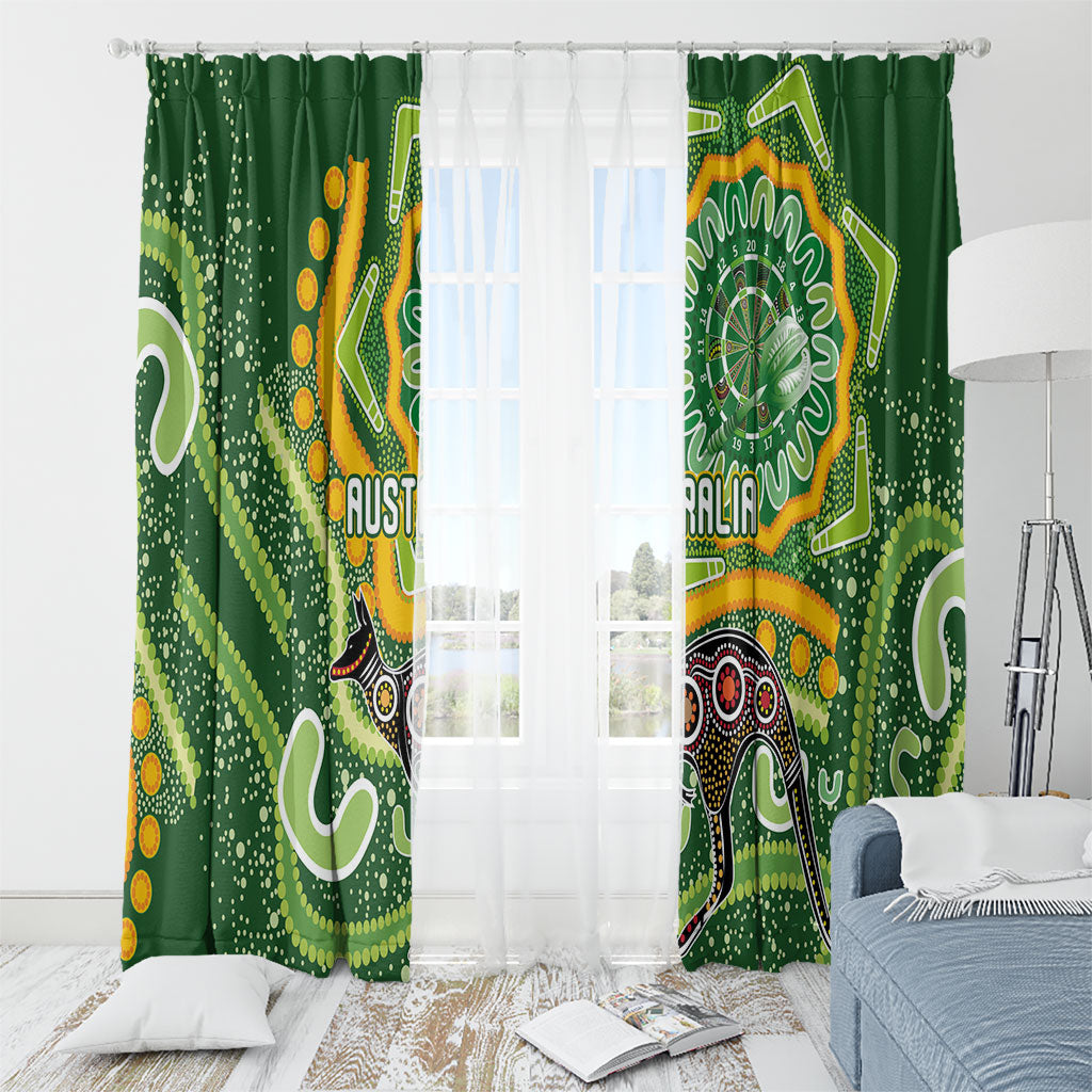 Australia Darts Window Curtain Aboriginal Dot Art Boomerang Indigenous Style Graphic