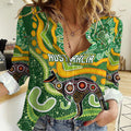 Australia Darts Personalised Women Casual Shirt Aboriginal Dot Art Boomerang Indigenous Style Graphic