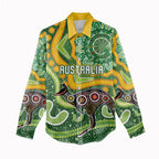 Australia Darts Personalised Women Casual Shirt Aboriginal Dot Art Boomerang Indigenous Style Graphic