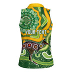 Australia Darts Personalised Women Sleeveless Polo Shirt Aboriginal Dot Art Boomerang Indigenous Style Graphic