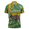 Australia Darts Personalised Zipper Polo Shirt Aboriginal Dot Art Boomerang Indigenous Style Graphic