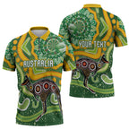 Australia Darts Personalised Zipper Polo Shirt Aboriginal Dot Art Boomerang Indigenous Style Graphic