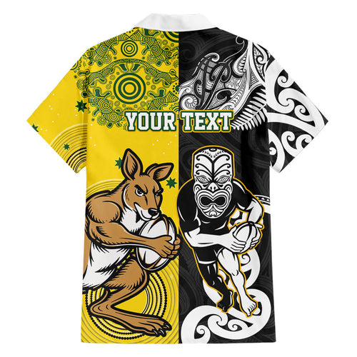 Aotearoa New Zealand and Australia Rugby Personalized Family Matching Mermaid Dress and Hawaiian Shirt Maori Koru and Aboriginal Dot Art Cultural Heritage