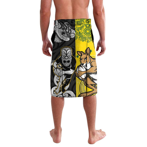 Aotearoa New Zealand and Australia Rugby Personalized Lavalava Maori Koru and Aboriginal Dot Art Cultural Heritage
