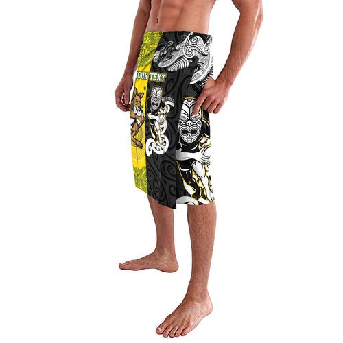 Aotearoa New Zealand and Australia Rugby Personalized Lavalava Maori Koru and Aboriginal Dot Art Cultural Heritage