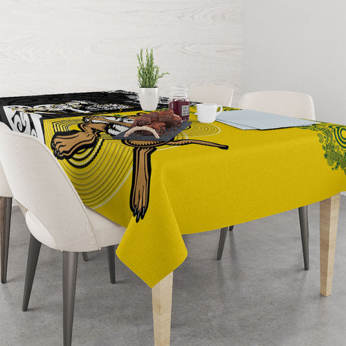 Aotearoa New Zealand and Australia Rugby Tablecloth Maori Koru and Aboriginal Dot Art Cultural Heritage