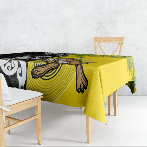 Aotearoa New Zealand and Australia Rugby Tablecloth Maori Koru and Aboriginal Dot Art Cultural Heritage