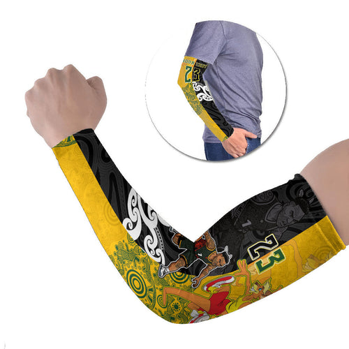 Aotearoa New Zealand And Australia Basketball Custom Arm Sleeves Maori Tribal Tattoo And Aboriginal Dot Art Heritage