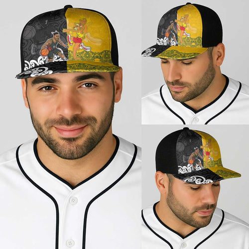 Aotearoa New Zealand And Australia Basketball Baseball Net Cap Maori Tribal Tattoo And Aboriginal Dot Art Heritage