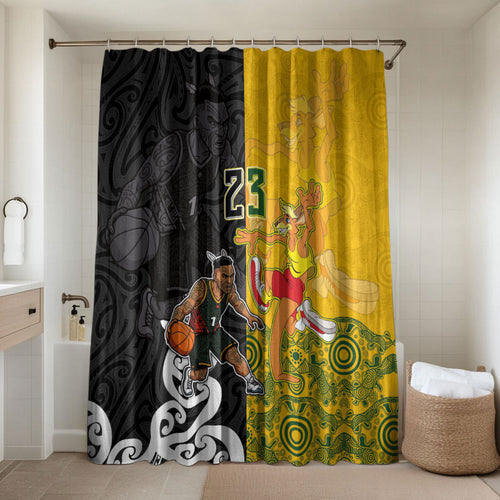 Aotearoa New Zealand And Australia Basketball Custom Bathroom Set Maori Tribal Tattoo And Aboriginal Dot Art Heritage