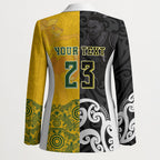 Aotearoa New Zealand And Australia Basketball Custom Blazer Maori Tribal Tattoo And Aboriginal Dot Art Heritage