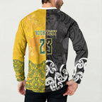 Aotearoa New Zealand And Australia Basketball Custom Button Sweatshirt Maori Tribal Tattoo And Aboriginal Dot Art Heritage