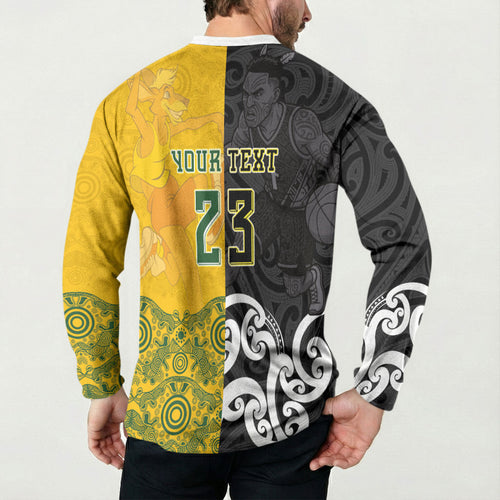 Aotearoa New Zealand And Australia Basketball Custom Button Sweatshirt Maori Tribal Tattoo And Aboriginal Dot Art Heritage