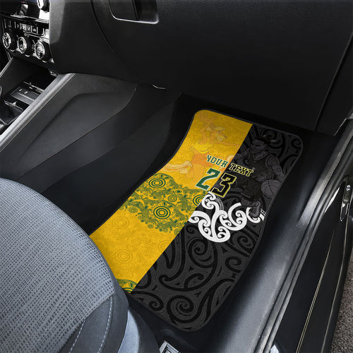 Aotearoa New Zealand And Australia Basketball Custom Car Mats Maori Tribal Tattoo And Aboriginal Dot Art Heritage